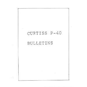  Curtiss P 40 All Models Service Bulletins Manual Curtiss Books