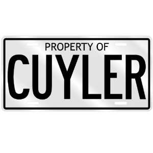  NEW  PROPERTY OF CUYLER  LICENSE PLATE SIGN NAME