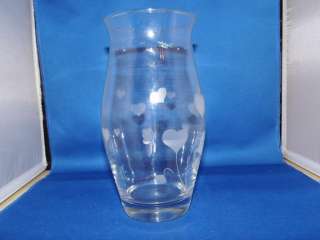 BEAUTIFUL Paşabahçe MADE IN TURKEY GLASS VASE W/ETCHED FLOATING 