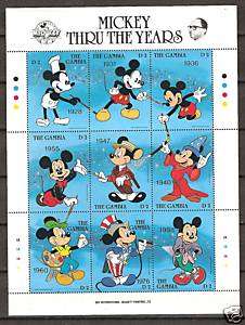 GAMBIA # 814 DISNEYS Mickey Through The Years Fantasia  