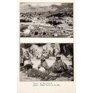  1924 Print South America Bolivia Indian Market Native La 