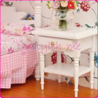 Dollhouse Bedroom Furniture Bed delicate Dresser and Nightstand Birch 