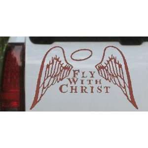 Fly With Christ Wings and Halo Christian Car Window Wall Laptop Decal 