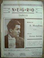 NEGRO by A. MONDINO 1926 MUSIC SHEET TANGO  