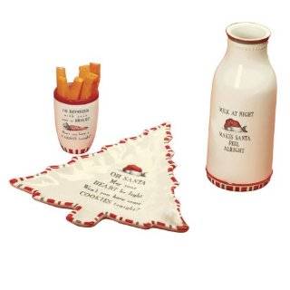   Road Make it Merry Santa Milk Jug, Cookie Plate and Deer Cup Gift Set