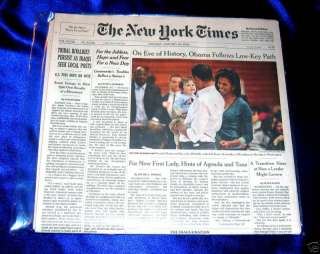 PRESIDENT BARACK OBAMA 2009 NY TIMES INAUGURAL WEEK NEWSPAPERS 