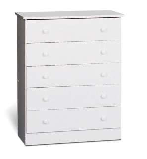 NEW 5 Drawer Dresser Chest / Bedroom Furniture   White  