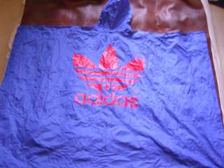 Vtg 90s ADIDAS TREFOIL Poncho With Stash BAG Football Stadium Large 