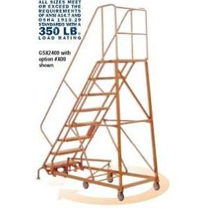   Duty Steel Rolling Warehouse Ladders 10 steps x 24 350 lbs. Capacity