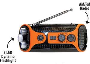 in 1 Dynamo Radio LED Light AM/FM Radio Hand Crank Recharging 