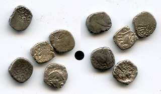 Lot of 5 various AR drachms, 5th century AD, Gupta Empire, Ancient 