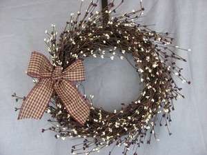   Pip Berry Twig Door Wall Wreath Primitive Country USA Burg Bl  