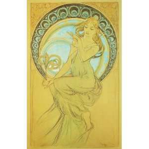 FRAMED oil paintings   Alphonse Maria Mucha   24 x 38 inches   Study 