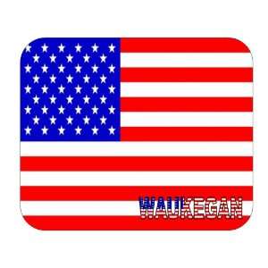  US Flag   Waukegan, Illinois (IL) Mouse Pad Everything 