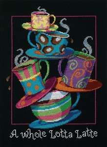 Whole Lotta Latte Counted Cross Stitch Coffee Mugs  