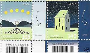 ICELAND EUROPA CEPT 2009 SET ASTRONOMY FULL PERFORATION  