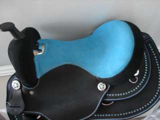   BLUE GREEN / black BLING PONY HORSE SHOW SADDLE SET**FREE TACK