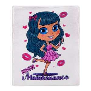   Throw Blanket High Maintenance Girl with Kisses 