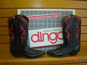 ladies new Dingo black leather western boot made in USA  