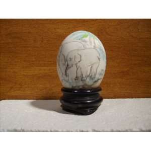  Chinese Asian Egg Handpainted Elephant 