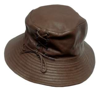 Hermes Paris 100% Authentic Size 58 Brown Leather Hat  