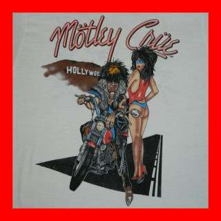   MOTLEY CRUE 1987 ALLISTER FIEND T SHIRT MOTORCYCLE TOUR CONCERT  