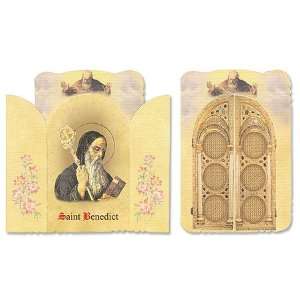   Saint Benedict Patron Saint Catholic Holy Card Shrine 