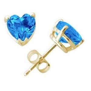  All Natural Genuine 4 mm, Heart Shape Blue Topaz earrings 