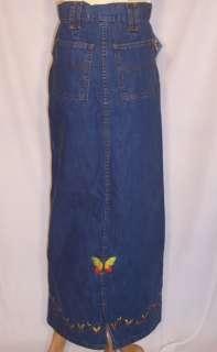 Blue 36 Long Modest Denim Jean Skirt Size 28 / 29 NEW  