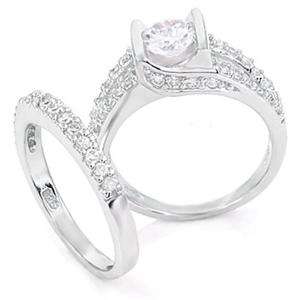 STERLING SILVER 102 6MM CZ WEDDING RING SET 5 6 7 8 9  