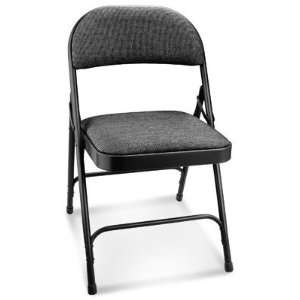  Deluxe Fabric Padded Folding Chair   Black