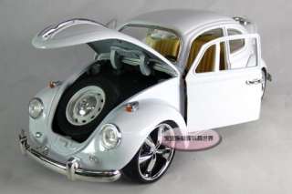 New Volkswagen Beetle Wecker 118 Alloy Diecast Model Car White B117d 