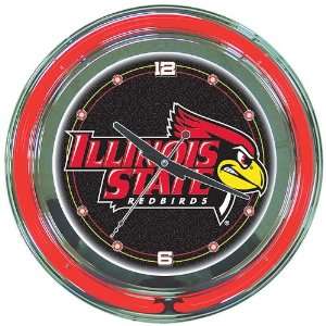  Illinois State University Neon Clock   14 Inch Diameter 