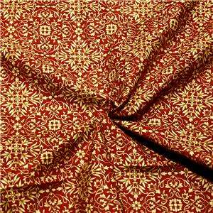 Maywood Studio Cotton Fabric, Ornate Red, Gold, Per FQ  