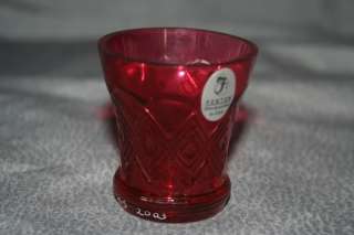 Fenton Cranberry Glass Toothpick Holder 2003 NTHCS  