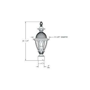   Outdoor Post Lamp in Forest Green with Clear Bent Beveled Glass glass