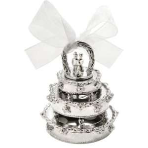  Gloria Duchin Silvertone Wedding Cake Ornament