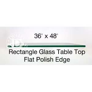  Glass Table Top 36 x 48 Rectangle, 1/4 Thick, Flat 