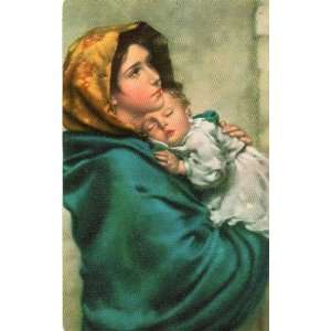 Vintage Italian Religious Card, Printed in Italy, Plastic, MARIA VIENE 