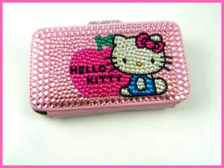 Hellokitty Bling Flip Hard leather Cover Case for iPhone 3G 3GS Pink 