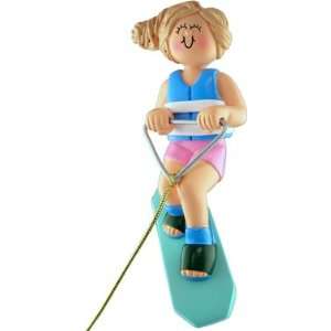  Blonde Female Wakeboarder Chirstmas Ornament Sports 