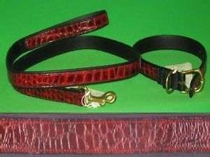 Up Country Red Gator leather Collars and Leads  