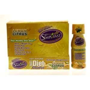 Simplifast Detox Fasting Beverage Shot, Lemon Citrus, 12 Pack, 2.5 fl 