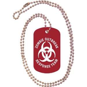  Zombie Outbreak Response Team Red Dog Tag with Neck Chain 