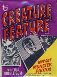   CREATURE FEATURE UNOPENED TRADING CARD PACK WAYOUT MONSTER  