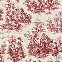 Waverly COUNTRY LIFE Red Toile fabric by the yard  