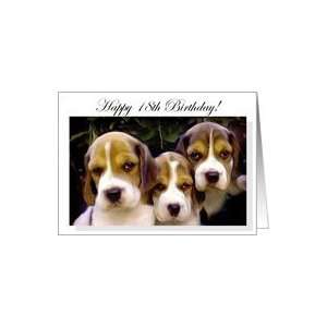  Happy 18th Birthday Beagle Puppies Card Toys & Games