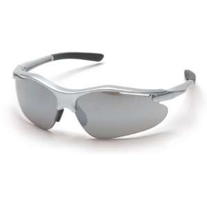 Pyramex Fortress Safety Glasses   Silver Mirror Lens, Silver Frame 