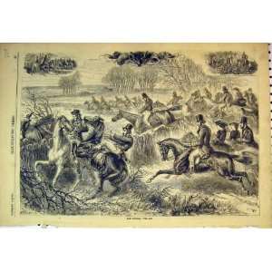  1859 Fox Hunting Country Season Men Horse Jumping Sport 