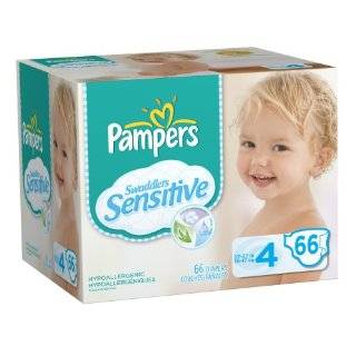 Pampers Swaddlers Sensitive Diapers, Super Pack, Size 4, 66 Count